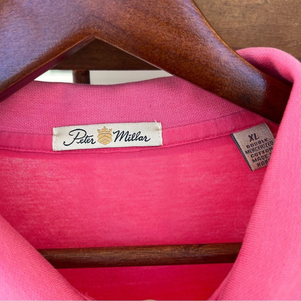 Peter Millar Polo Shirt Pink Cotton XL - Picture 2 of 16